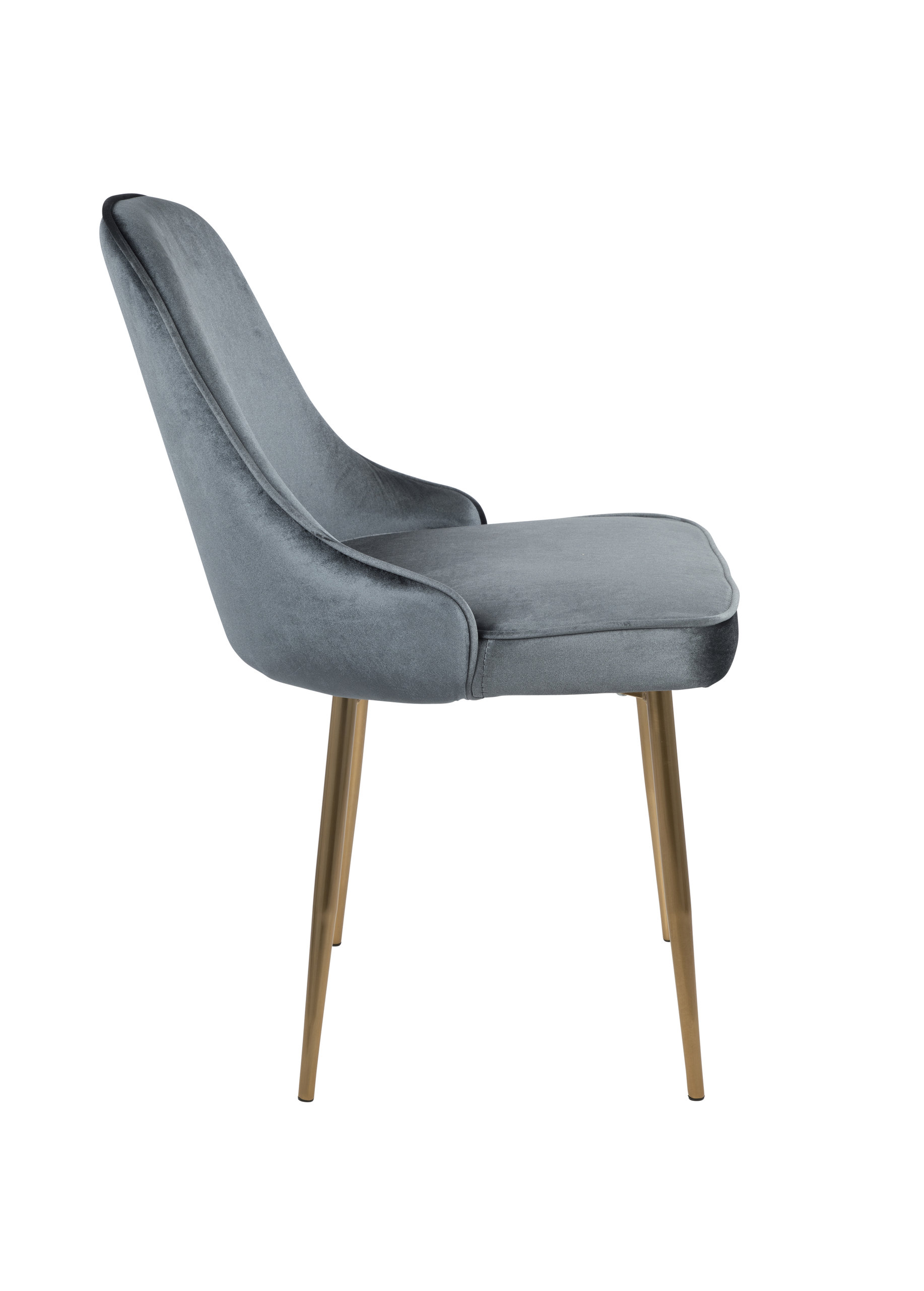 LumiSource Marcel Dining Chair, Set of 2, Blue Velvet, Gold Frame