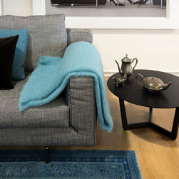 Duck Egg Blue Mohair Throw Blankets - Blankets