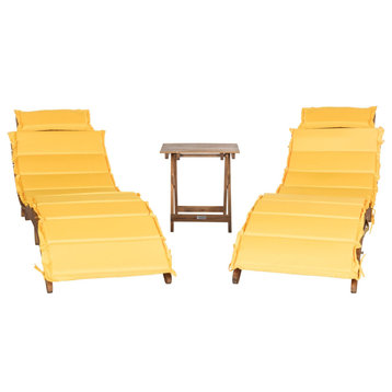 Pacifica Lounge Set - Teak Brown, Yellow