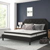 Brighton King Size Tufted Upholstered Platform Bed in Black Fabric with 10...