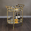 Lakelyn Serving Cart, Clear Glass And Gold