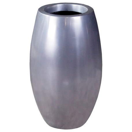 Elonga Planter, Polished Aluminum, Small