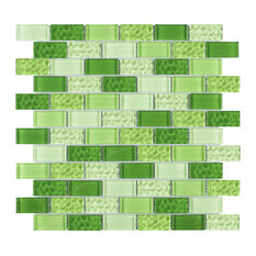 11.75"x11.75" Breck Mosaic Tile Sheet, Green