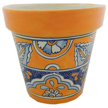 Mexican Ceramic Flower Pot Planter Folk Art Pottery Handmade Talavera 22