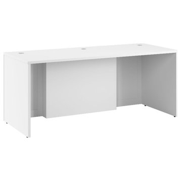 Bowery Hill 72W x 30D Executive Desk in White - Engineered Wood