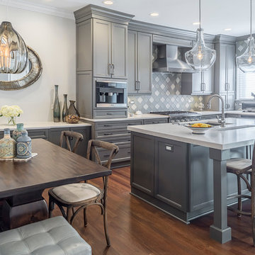 Gray Transitional Kitchen by Adam Hartig in Lisle, IL
