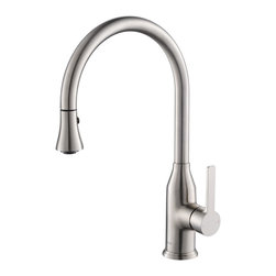 RIVUSS - Aureus FKPD 100 Single Lever Brass Pull-Down Kitchen Faucet, Brushed Nickel - Kitchen Faucets