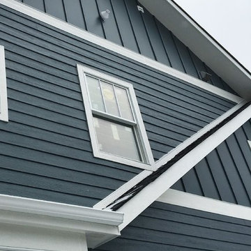 LP SmartSide siding ,soffit & fascia,GAF Timberline shingles and aluminum gutter