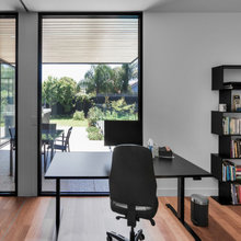 black, white and wood
