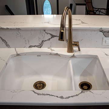 New Cambria Queensbury Countertops, Gloss Tile Backsplash and LVT Flooring