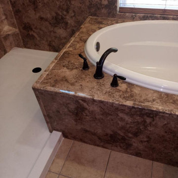 Madiera Granite smooth wall tub shower combo