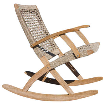 Eucalyptus and Rope Rocking Chair, Wheat Rope