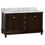 Kitchen Bath Collection - Bella 60" Bathroom Vanity, Chocolate, Carrara Marble, Double Vanity - The Bella: undeniable classic beauty.