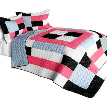 Campus Belle 3PC Vermicelli - Quilted Patchwork Quilt Set (Full/Queen Size)