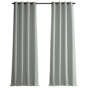 Faux Linen Grommet Room Darkening Curtain Single Panel, Oyster, 50"x120"