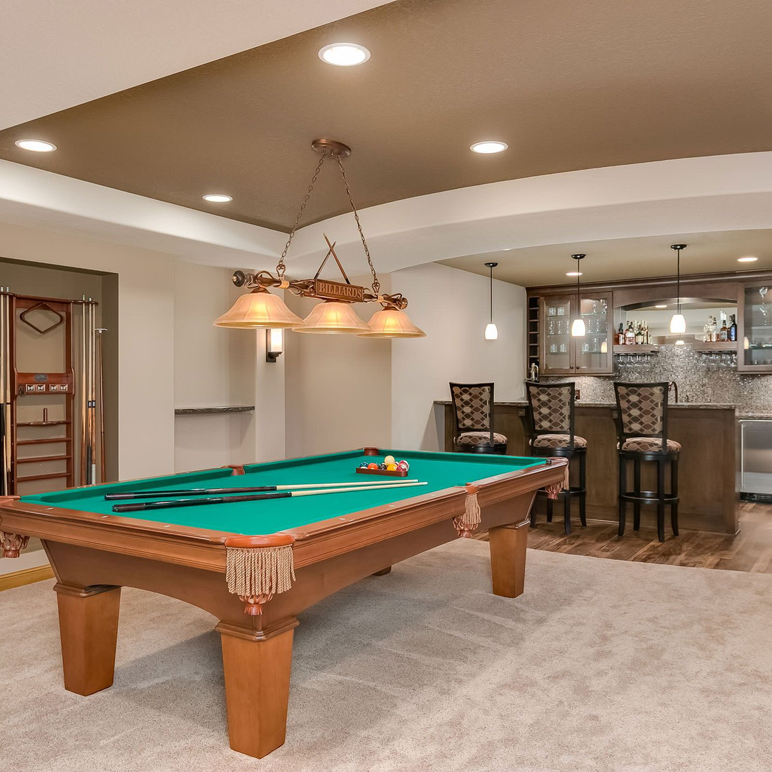 Basement Pool Table & Bar