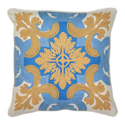 Venice Blue/Gold Pillow - Decorative Pillows