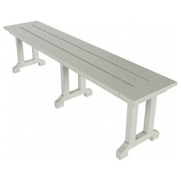 WestinTrends 65" Trestle Poly Lumber Outdoor Patio Accent Bench, Picnic Bench, Sand