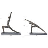 Set of 2 Brass Polystone Modern Yoga Sculpture, 11", 15"