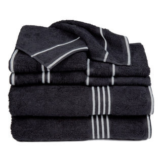 Lavish Home Ribbed Cotton 10 Piece Towel Set - White