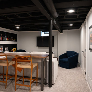 Finished Basement with Home Office and Laundry Room in Royal Oak, MI
