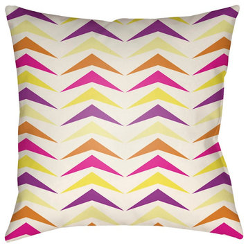 Modern by Surya Pillow, Pink/White/Yellow, 22' x 22'