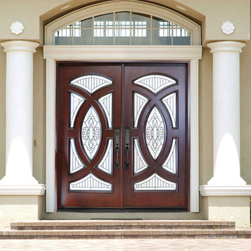 Forever Doors, Exterior Front Entry Composite Door AR06W, 72"x80", Left H