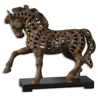 Prancing Horse Antique Sculpture