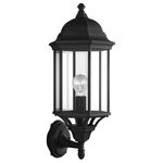 Sea Gull Lighting - Sea Gull Lighting 8638701-12 Sevier - One Light Outdoor Large Wall Lantern - The Sevier outdoor collection by Sea Gull LightingSevier One Light Out Black Clear Glass *UL: Suitable for wet locations Energy Star Qualified: n/a ADA Certified: n/a  *Number of Lights: Lamp: 1-*Wattage:100w A19 Medium Base bulb(s) *Bulb Included:No *Bulb Type:A19 Medium Base *Finish Type:Black