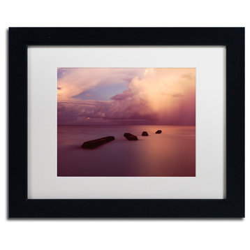 'Afterglow 2-Maldives' Matted Framed Canvas Art by David Evans