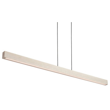 Una LED 66" Linear Pendant White Washed Oak, Downlight Only, 3000K, Dimmable