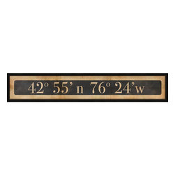 "Coordinates (Nantucket) in Black" Framed Giclee Print Wall Art - Artwork