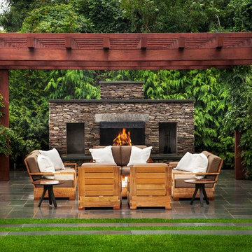 Fireplace by Gunn Landscape Architecture