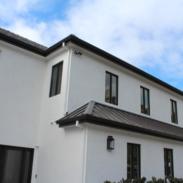 6 inch Angle Face/Flat Face Gutters with smooth Downspouts in Pacific Palisades