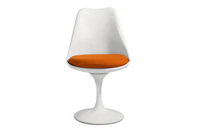 Eero Saarinen Inspired Tulip Side Chair - Orange Cushion