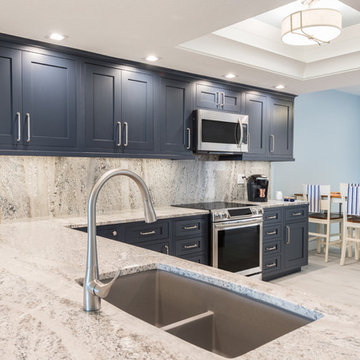 Bold and Navy Blue Kitchen