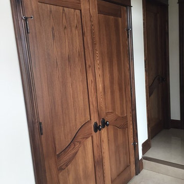 Ash Closet Doors with Ogee Mid-Rail