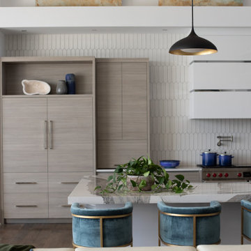 Milano - Fantasia + Bianco Lucido - Kitchen New Construction