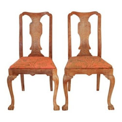 Set of 6 Queen Ann Dining Room Chairs - Dining Chairs
