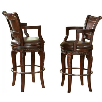 Antoinette Swivel Bar Chairs, Set of 2, Natural