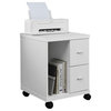 Office, File Cabinet, Printer Cart, Mobile, Storage, Work, Laminate, White
