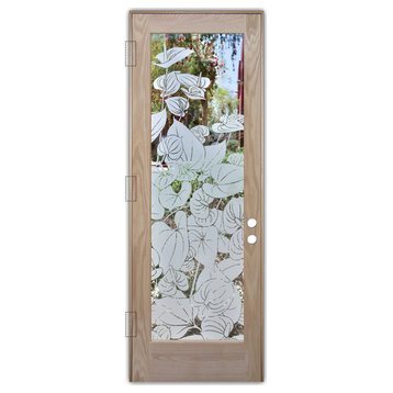 Front Door - Anthurium - Oak - 36" x 84" - Knob on Right - Push Open