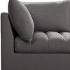 Jacob Velvet Upholstered 6-Piece L-Shaped Modular Sectional, Grey