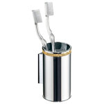 Secret Bath - Cecilia Gold Swarovski Crystals Wall Toothbrush Holder, Chrome - Cecilia collection Chrome- Gold