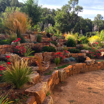 Upper Canyon Road Retaining Wall with Boulders