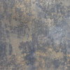 Wallpaper rustic blue gray gold Plain faux Concrete plaster, Double Roll - 55 Sq.ft