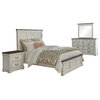 Coaster 4-Piece Farmhouse Wood Queen Panel Bedroom Set in White
