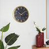 CosmoLiving by Cosmopolitan Black Marble Glam Abstract Wall Clock 16" x 2" x 16"