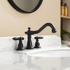 Corella Widespread Bathroom Basin Sink Faucet, Matte Black