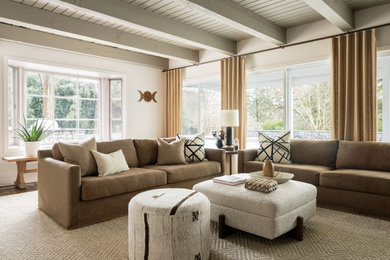 Inspiration for a mid-sized transitional enclosed exposed beam living room remodel in Philadelphia